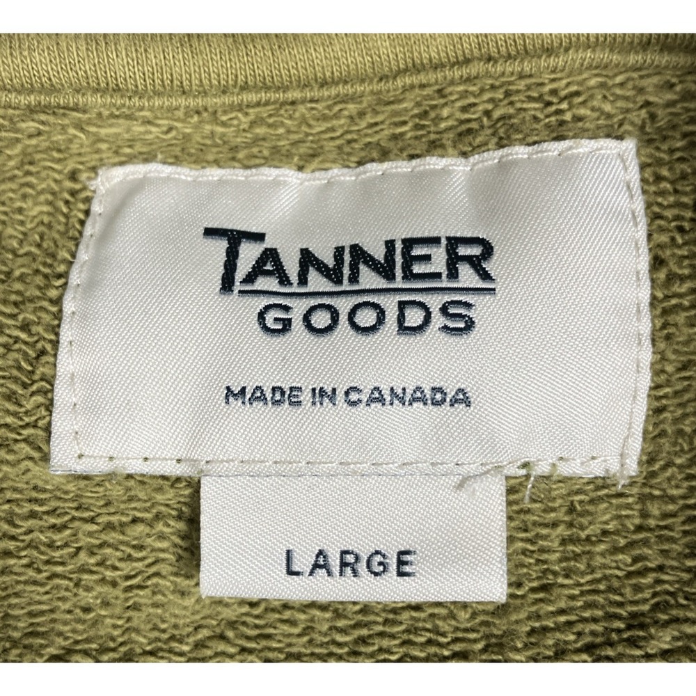Tanner Goods Canada Heavyweight French Terry Pullover Hoodie Green‎ Size Large - Picture 3 of 8